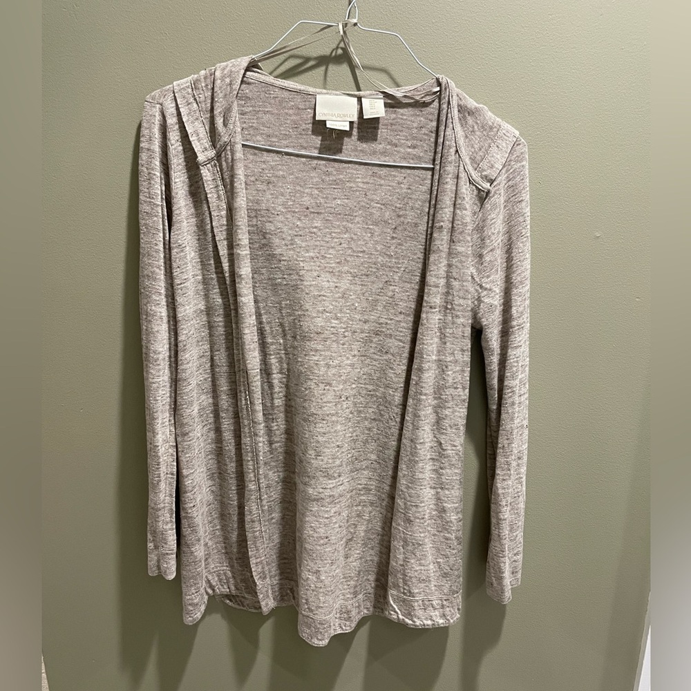 Cynthia Rowley Linen Cardigan in Tan